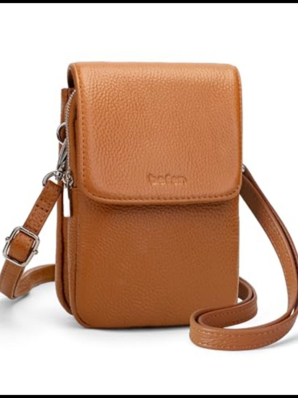 Genuine Leather Crossbody Phone Bag RFID Blocking Card Slots